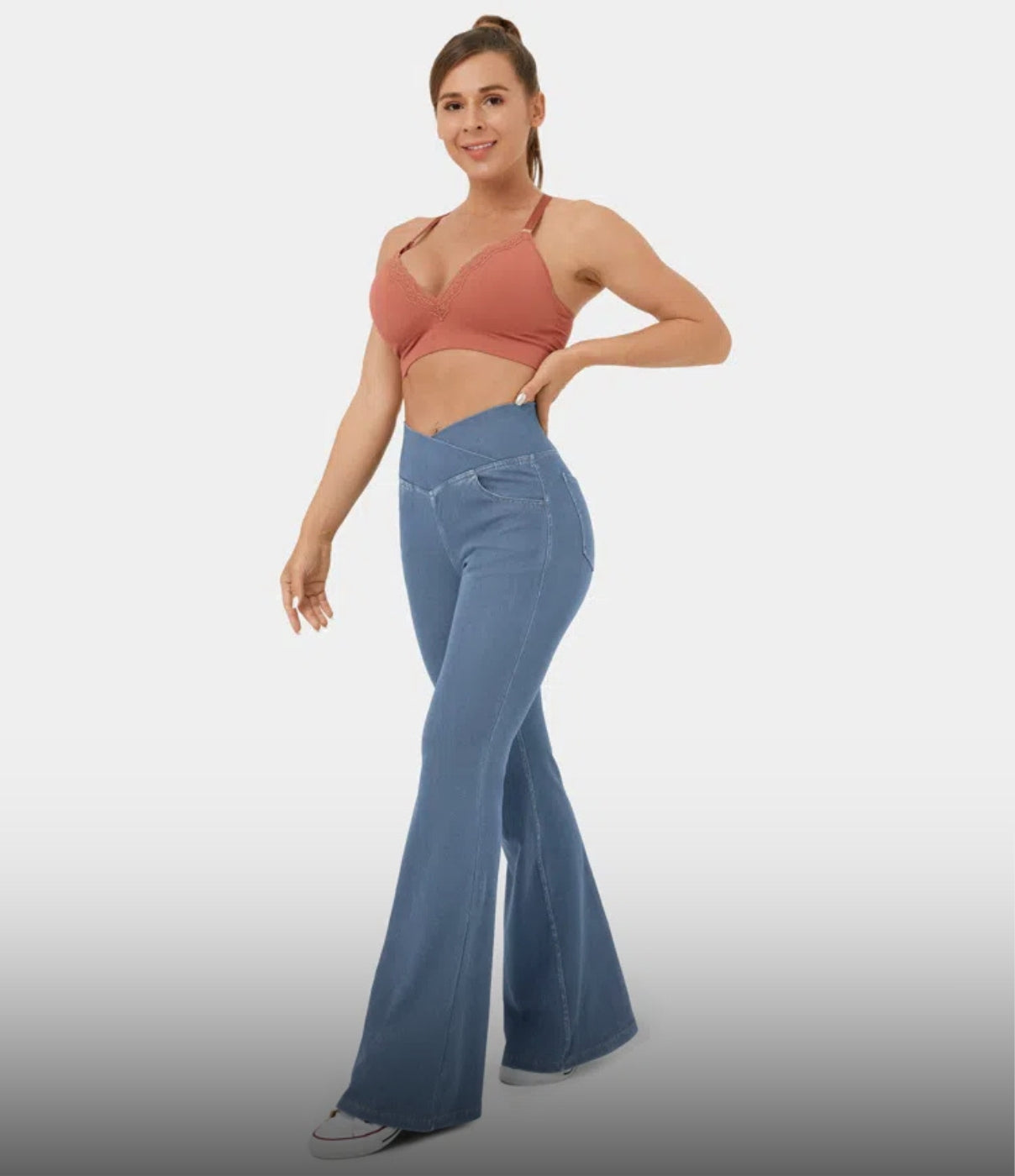 High Waisted Flare Jeans by VALEVA