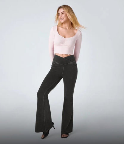 High Waisted Flare Jeans by VALEVA